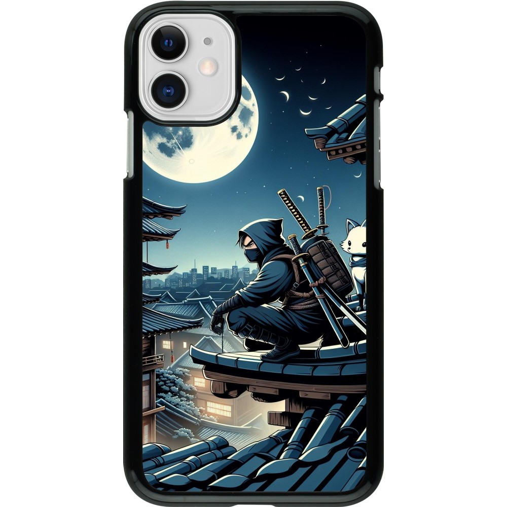 iPhone 11 Case Hülle - Ninja unter dem Mond