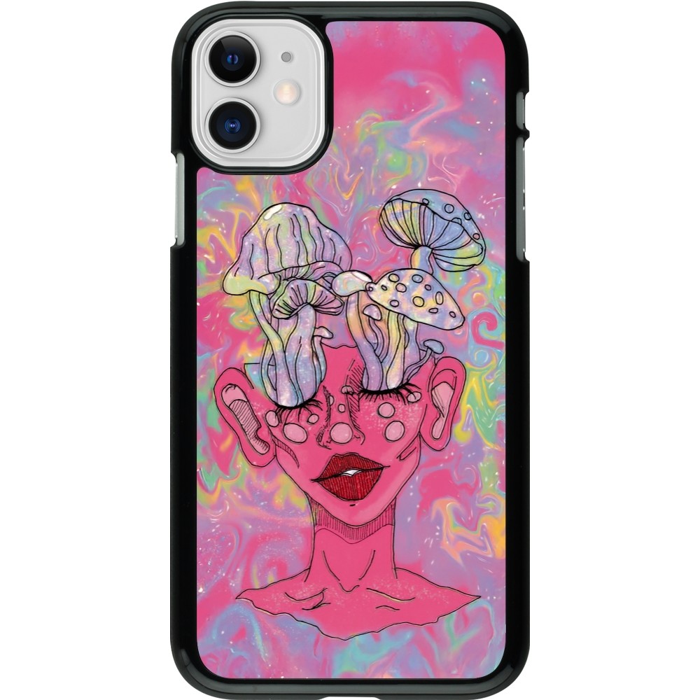 iPhone 11 Case Hülle - Psychedelic pink mushroom