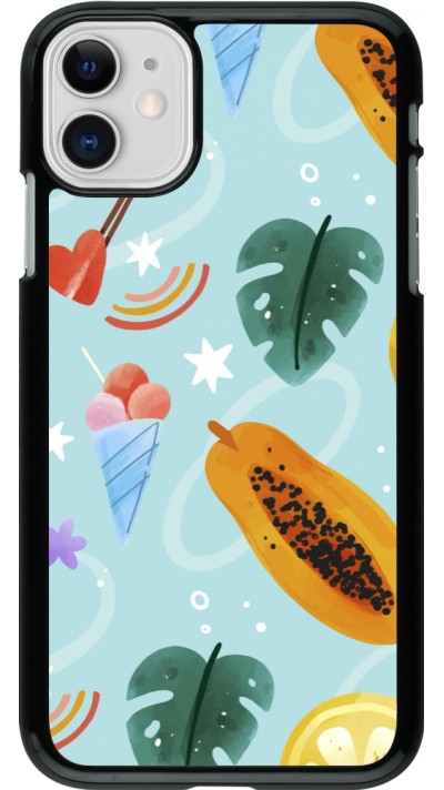 iPhone 11 Case Hülle - Summer 2025 Pattern papaya