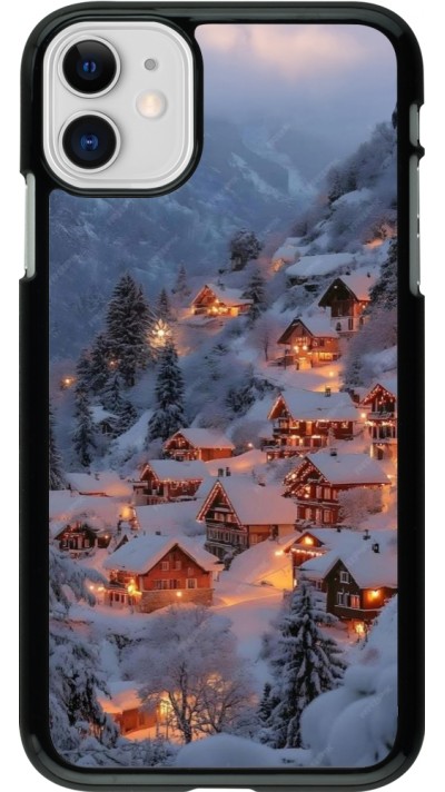 iPhone 11 Case Hülle - Winter 25 Winter snowy village