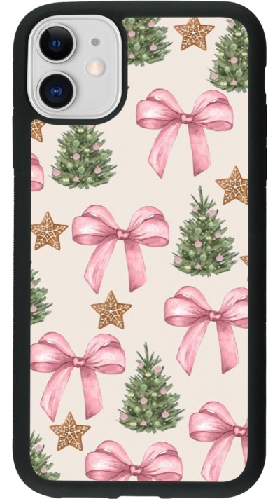 iPhone 11 Case Hülle - Silikon schwarz Christmas 25 Vintage Ribbons