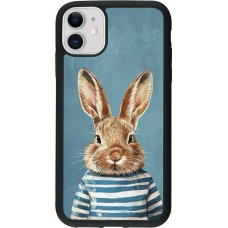 iPhone 11 Case Hülle - Silikon schwarz Easter 2026 Rabbit navy