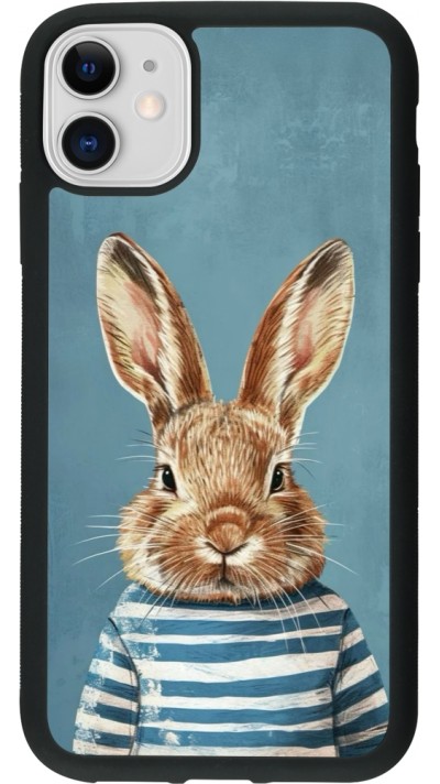 iPhone 11 Case Hülle - Silikon schwarz Easter 2026 Rabbit navy