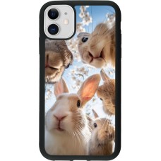 iPhone 11 Case Hülle - Silikon schwarz Easter 2026 Rabbits