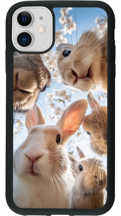 iPhone 11 Case Hülle - Silikon schwarz Easter 2026 Rabbits