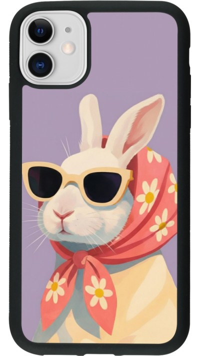 iPhone 11 Case Hülle - Silikon schwarz Easter 2026 Rabbit with scarf