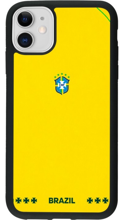 iPhone 11 Case Hülle - Silikon schwarz Brasilien 2026 personalisierbares Fussballtrikot