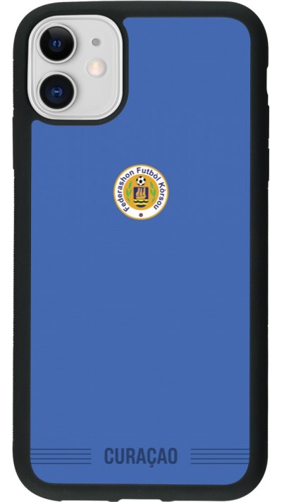 iPhone 11 Case Hülle - Silikon schwarz Curaçao 2026 personalisierbares Fussballtrikot