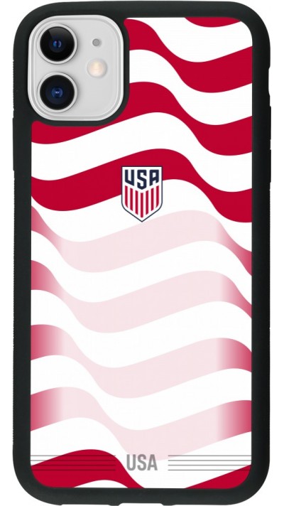 iPhone 11 Case Hülle - Silikon schwarz Vereinigten Staaten 2026 personalisierbares Fussballtrikot