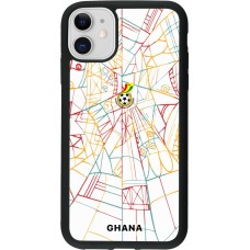 iPhone 11 Case Hülle - Silikon schwarz Ghana 2026 personalisierbares Fussballtrikot