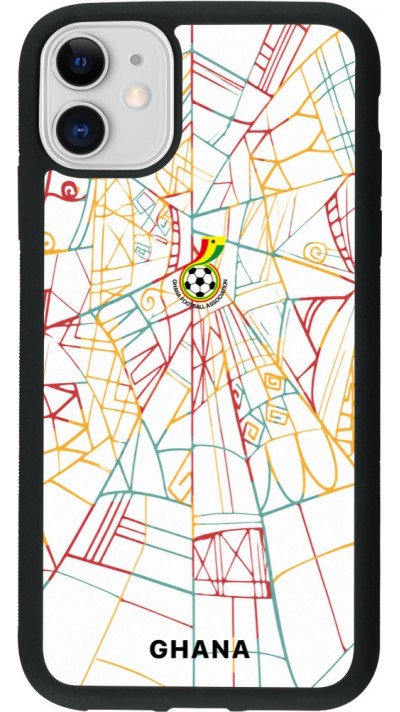 iPhone 11 Case Hülle - Silikon schwarz Ghana 2026 personalisierbares Fussballtrikot