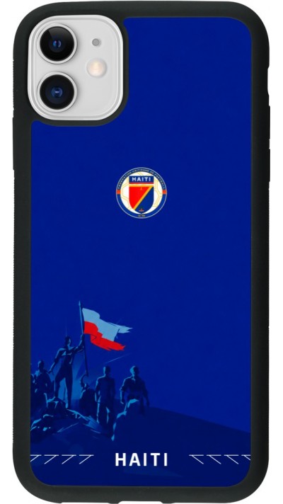 iPhone 11 Case Hülle - Silikon schwarz Haiti 2026 personalisierbares Fussballtrikot