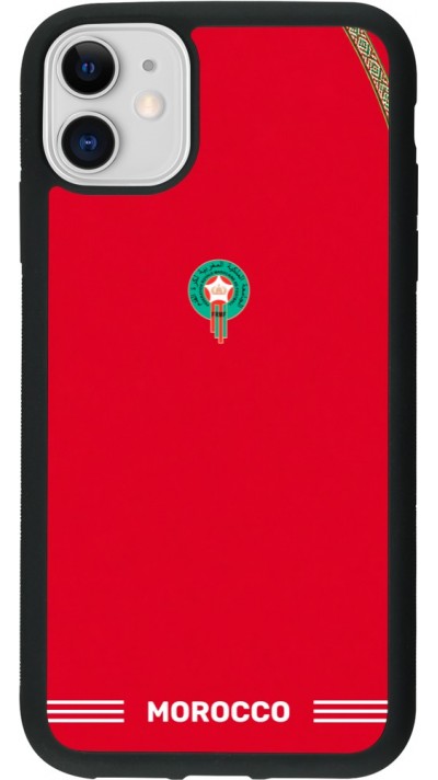 iPhone 11 Case Hülle - Silikon schwarz Marokko 2026 personalisierbares Fussballtrikot
