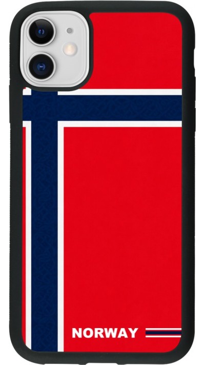 iPhone 11 Case Hülle - Silikon schwarz Norwegen 2026 personalisierbares Fussballtrikot