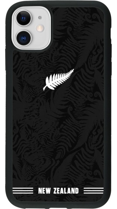 iPhone 11 Case Hülle - Silikon schwarz Neuseeland 2026 personalisierbares Fussballtrikot