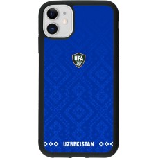 iPhone 11 Case Hülle - Silikon schwarz Usbekistan 2026 personalisierbares Fussballtrikot