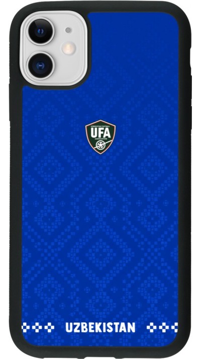 iPhone 11 Case Hülle - Silikon schwarz Usbekistan 2026 personalisierbares Fussballtrikot