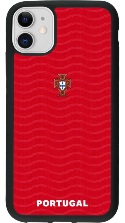iPhone 11 Case Hülle - Silikon schwarz Portugal 2026 personalisierbares Fussballtrikot