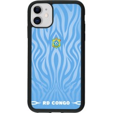 iPhone 11 Case Hülle - Silikon schwarz Demokratische Republik Kongo 2026 personalisierbares Fussballtrikot