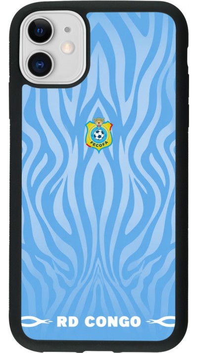 iPhone 11 Case Hülle - Silikon schwarz Demokratische Republik Kongo 2026 personalisierbares Fussballtrikot