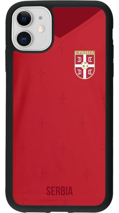 iPhone 11 Case Hülle - Silikon schwarz Serbien 2022 personalisierbares Fussballtrikot