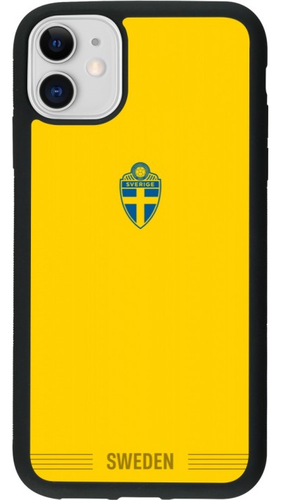 iPhone 11 Case Hülle - Silikon schwarz Schweden 2026 personalisierbares Fussballtrikot