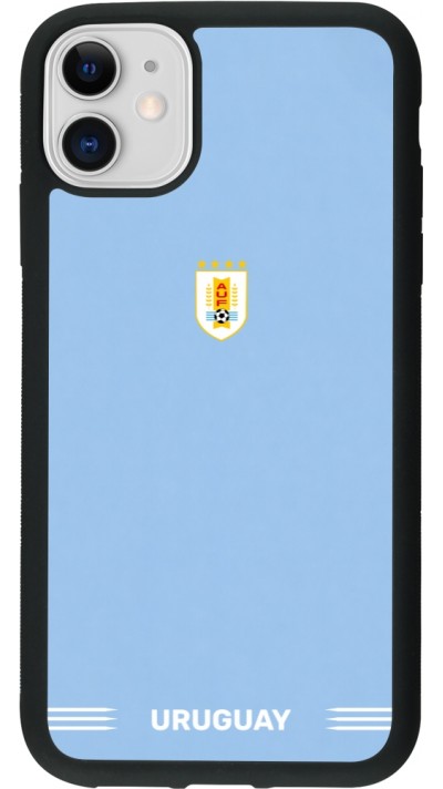 iPhone 11 Case Hülle - Silikon schwarz Uruguay 2026 personalisierbares Fussballtrikot
