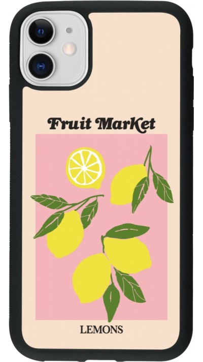 iPhone 11 Case Hülle - Silikon schwarz Fruit market lemons 2026