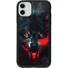 iPhone 11 Case Hülle - Silikon schwarz Halloween 2024 mad werewolf