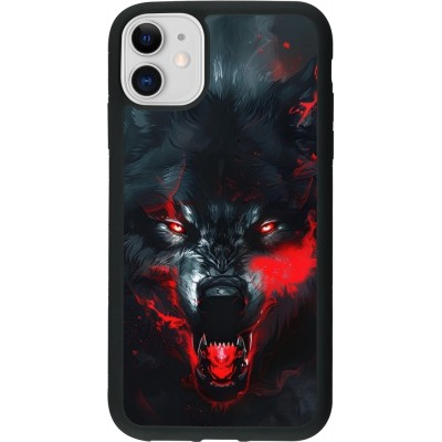 iPhone 11 Case Hülle - Silikon schwarz Halloween 2024 mad werewolf