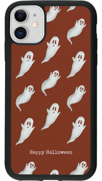 iPhone 11 Case Hülle - Silikon schwarz Halloween 2025 Pattern of ghosts