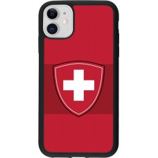 iPhone 11 Case Hülle - Silikon schwarz Hockey World Championship Ecusson Suisse