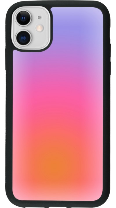 iPhone 11 Case Hülle - Silikon schwarz Orange Pink Blue Gradient