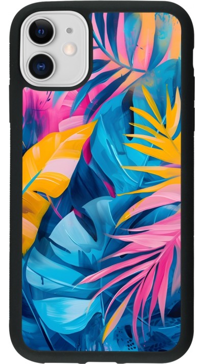 iPhone 11 Case Hülle - Silikon schwarz Palms Blue