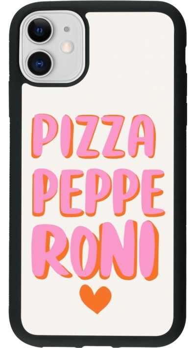 iPhone 11 Case Hülle - Silikon schwarz Pizza pepperoni 2026