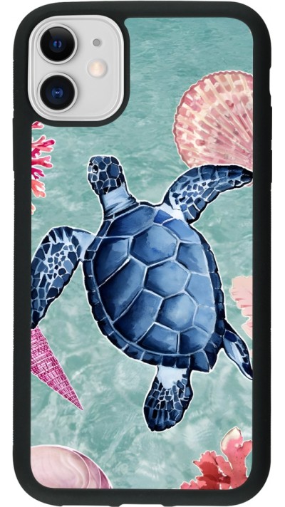 iPhone 11 Case Hülle - Silikon schwarz Preppy Turtle
