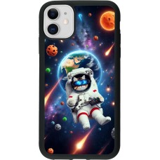 iPhone 11 Case Hülle - Silikon schwarz VR SpaceCat Odyssee