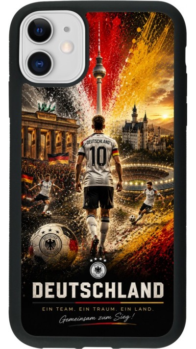 iPhone 11 Case Hülle - Silikon schwarz Fussball Deutschland splash 2026