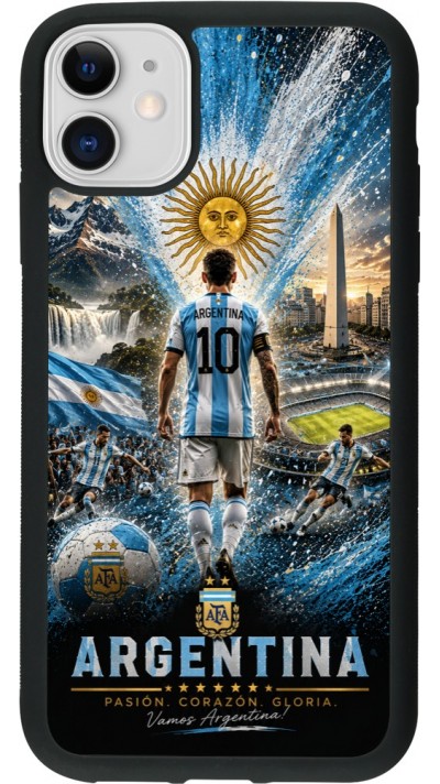 iPhone 11 Case Hülle - Silikon schwarz Fussball Argentinien splash 2026