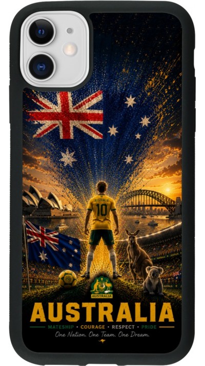 iPhone 11 Case Hülle - Silikon schwarz Fussball Australien splash 2026