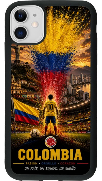 iPhone 11 Case Hülle - Silikon schwarz Fussball Kolumbien splash 2026