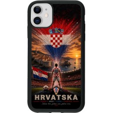 iPhone 11 Case Hülle - Silikon schwarz Fussball Kroatien splash 2026