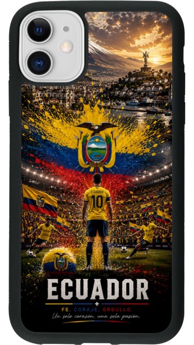 iPhone 11 Case Hülle - Silikon schwarz Fussball Ecuador splash 2026