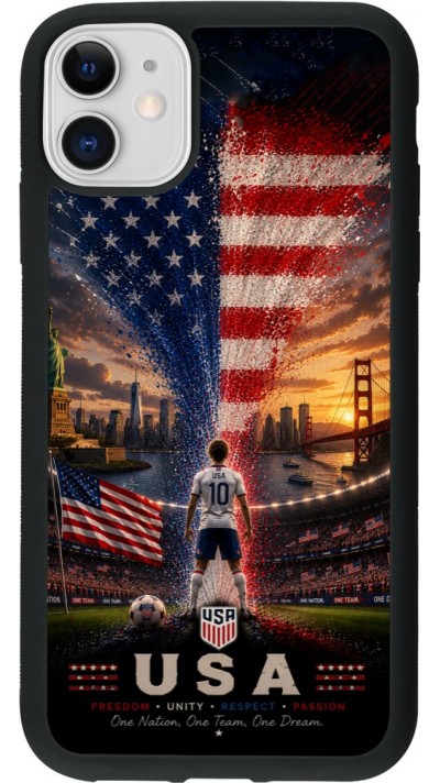 iPhone 11 Case Hülle - Silikon schwarz Fussball Vereinigten Staaten splash 2026