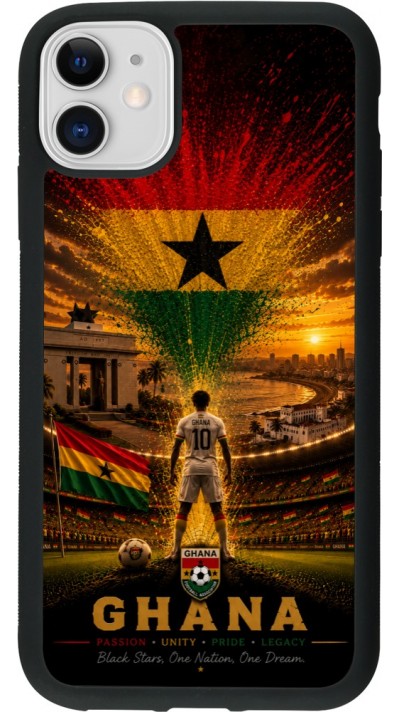 iPhone 11 Case Hülle - Silikon schwarz Fussball Ghana splash 2026