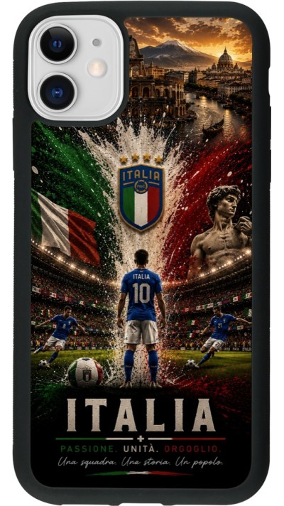 iPhone 11 Case Hülle - Silikon schwarz Fussball Italien splash 2026