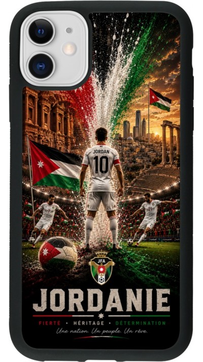 iPhone 11 Case Hülle - Silikon schwarz Fussball Jordanien splash 2026