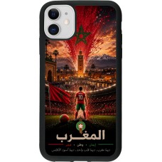 iPhone 11 Case Hülle - Silikon schwarz Fussball Marokko splash 2026