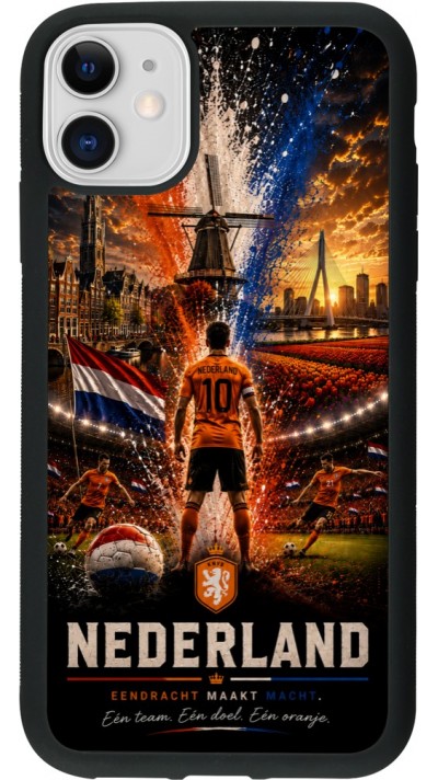iPhone 11 Case Hülle - Silikon schwarz Fussball Niederlande splash 2026