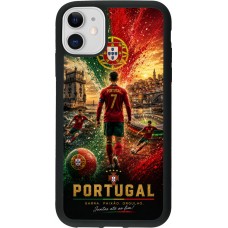 iPhone 11 Case Hülle - Silikon schwarz Fussball Portugal splash 2026